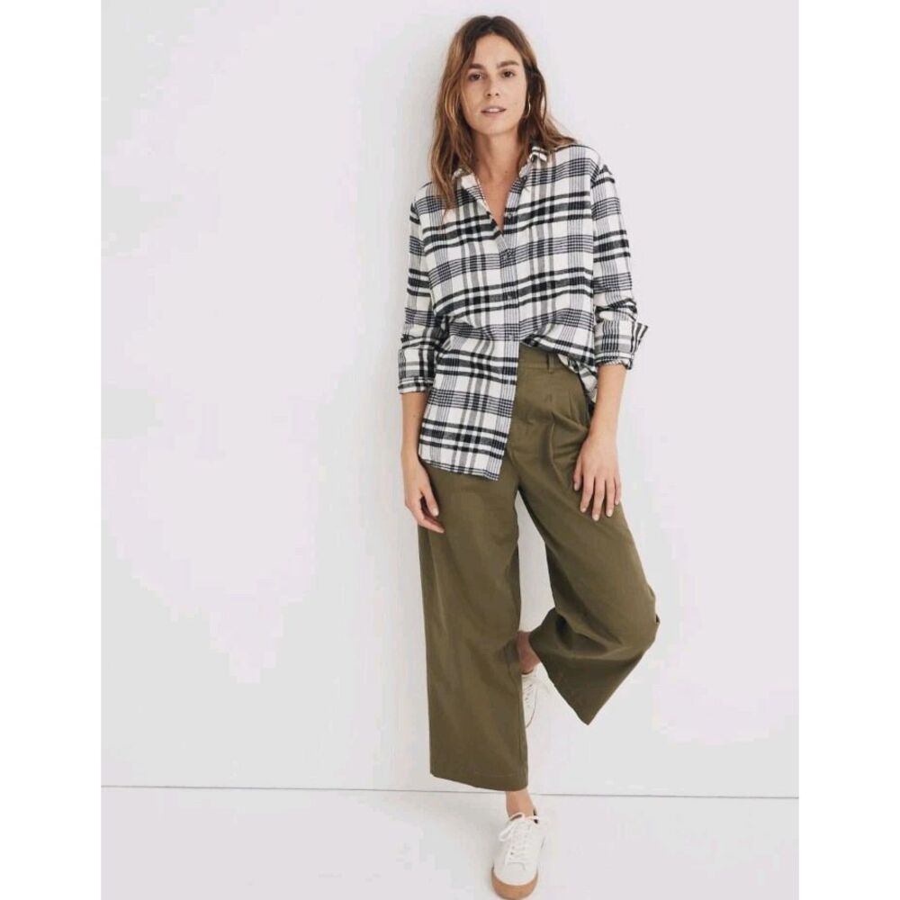 Madewell Flannel Woman's XS Multicolored Ex Boyfriend Romana Plaid Oversized